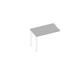 Quadrifoglio Anbautisch Practika für Schreibtisch mit 4-Fußgestell, Breite x Tiefe 1000 x 600 mm, Platte grau