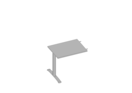 Quadrifoglio Anbautisch Practika für Schreibtisch mit C-Fußgestell, Breite x Tiefe 800 x 600 mm, Platte grau