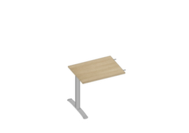 Quadrifoglio Anbautisch Practika für Schreibtisch mit C-Fußgestell, Breite x Tiefe 800 x 600 mm, Platte Eiche