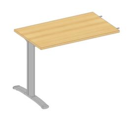 Quadrifoglio Anbautisch Practika für Schreibtisch mit C-Fußgestell, Breite x Tiefe 1000 x 600 mm, Platte Buche