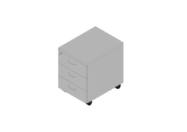 Quadrifoglio Rollcontainer Practika, 3 Schublade(n), alu/grau