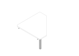 Quadrifoglio Eckiges Verkettungselement Practika für C-Fußgestell, Breite x Tiefe 840 x 840 mm, Platte weiß