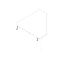 Quadrifoglio Eckiges Verkettungselement Practika für Kufengestell, Breite x Tiefe 840 x 840 mm, Platte weiß