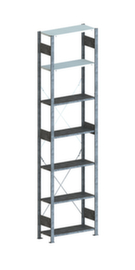 META System-Steckregal CLIP, Höhe x Breite x Tiefe 3000 x 806 x 336 mm, 7 Böden