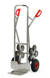 fetra 5-Stern-Treppenkarre aus Aluminium, Traglast 200 kg, Schaufelbreite 320 mm, Luft-Bereifung