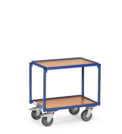 fetra Transportroller für Euronormbehälter mit 2 Etagen, Traglast 250 kg, RAL5007 Brillantblau