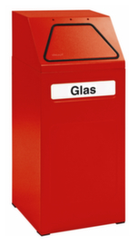 stumpf Wertstoffbehälter feuerhemmend, 65 l, RAL7035 Lichtgrau, Deckel RAL3000 Feuerrot