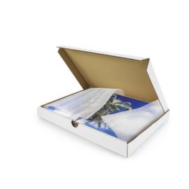Flacher Versandkarton in weiß, 1-wellig, 305 x 222 x 25 mm