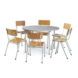Tisch-Stuhl-Kombination mit rundem Tisch
