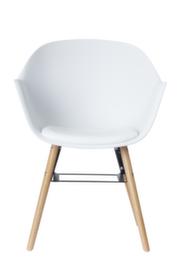 Paperflow Besucherstuhl Wiseman mit Armlehnen, Sitz weiß, 4-Fußgestell