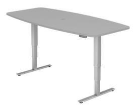 Elektrisch höhenverstellbarer Konferenztisch mit Memory-Funktion, Breite x Tiefe 2200 x 1030 mm, Platte grau