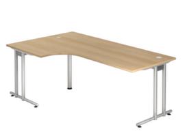 Winkel-Schreibtisch Terra Nova mit C-Fußgestell, Breite x Tiefe 2000 x 800 mm, Platte Eiche