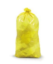 Raja Reißfester Müllsack mit Verschlussband, 60 l, gelb
