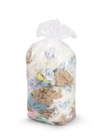 Raja Reißfester Müllsack mit Verschlussband, 110 l, transparent