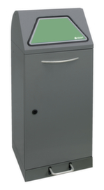 stumpf Wertstoffbehälter Modul-Vario 75 anthrazit + Einwurfklappe selbstschließend, 75 l, graualuminium, Deckel graualuminium