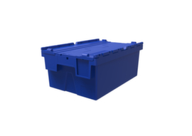 Euronorm-Stapelbehälter Helios für Automatisierungssysteme, blau, Inhalt 40 l, Krokodildeckel
