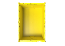 Euronorm-Stapelbehälter Helios für Automatisierungssysteme, gelb, Inhalt 40 l, Krokodildeckel
