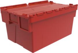 Euronorm-Stapelbehälter Helios für Automatisierungssysteme, rot, Inhalt 52 l, Krokodildeckel