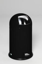 Tretabfallbehälter mit Klappdeckel aus Edelstahl, 22 l, schwarz