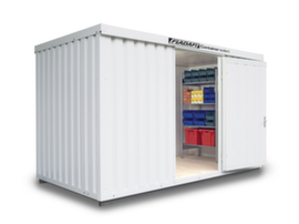 Säbu Isolierter Materialcontainer FLADAFI® IC 1400 mit Fußboden fertig montiert