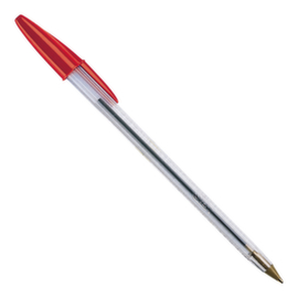 BIC® Kugelschreiber Cristal, Schriftfarbe rot, Schaft transparent