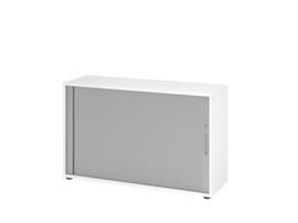 Querrollladenschrank 9Y, 2 Ordnerhöhen, weiß/silber