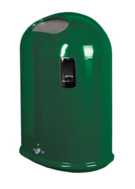 Ovaler Abfallbehälter für den Außenbereich, moosgrün