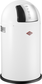 WESCO geruchshemmender Abfallbehälter PUSHBOY JUNIOR, 22 l, weiß, Kopfteil weiß