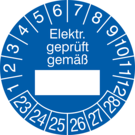 Prüfplakette mit Jahresfarbe