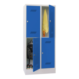 PAVOY Doppelstöckiger Garderobenschrank Basis mit 2x2 Abteilen, Abteilbreite 400 mm