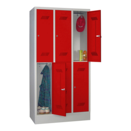 PAVOY Doppelstöckiger Garderobenschrank Basis mit 3x2 Abteilen, Abteilbreite 300 mm