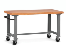 Mobile Werkbank mit 2 Lenk-/2 Bockrollen