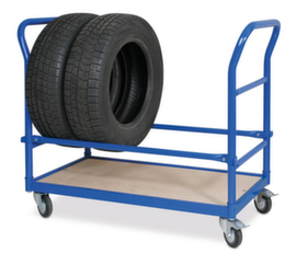 Reifenwagen mit geschlossener Bodenplatte, Traglast 100 kg, 1 Etagen