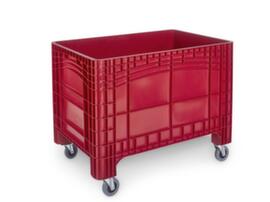 Großbehälter, Inhalt 535 l, rot, 4 Lenkrollen