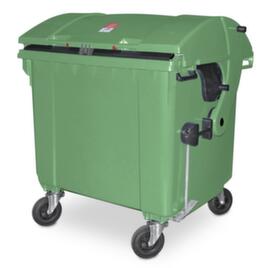 Abfall-Großbehälter mit Schiebedeckel, 1100 l, grün