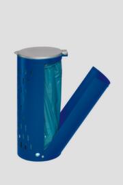 Lochblech-Müllsackständer, für 120-Liter-Säcke, RAL5010 Enzianblau, Deckel silber