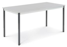 Rechteckiger Vierkantrohr-Mehrzwecktisch, Breite x Tiefe 1600 x 800 mm, Platte lichtgrau