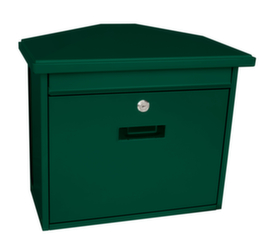 Wandbriefkasten Zamoran mit Namensschild und Zeitungsfach, grün