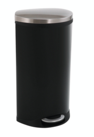 Muschelförmiger Edelstahl-Tretabfallbehälter EKO Shell, 30 l, schwarz