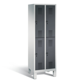 C+P Doppelstöckiger Garderobenschrank Evolo 2x2 Abteile in 2 Breiten, Abteilbreite 300 mm