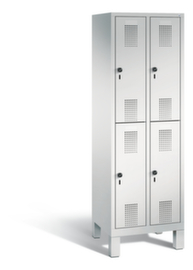 C+P Doppelstöckiger Garderobenschrank Evolo 2x2 Abteile in 2 Breiten, Abteilbreite 300 mm