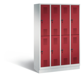 C+P Doppelstöckiger Garderobenschrank Evolo 4x2 Abteile in 2 Breiten, Abteilbreite 300 mm
