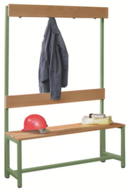 PAVOY Umkleidebank Basis mit Haken und Holzleisten