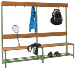 PAVOY Umkleidebank Basis mit Haken und Holzleisten
