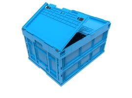 Walther Faltsysteme Faltbox, blau, Inhalt 200 l, Klappdeckel