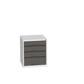 bott Schubladenschrank verso, 4 Schublade(n), RAL7035 Lichtgrau/RAL7016 Anthrazitgrau