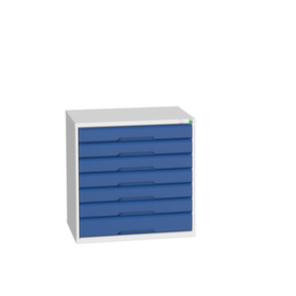 bott Schubladenschrank verso, 7 Schublade(n), RAL7035 Lichtgrau/RAL5010 Enzianblau