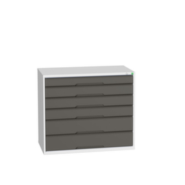 bott Schubladenschrank verso, 6 Schublade(n), RAL7035 Lichtgrau/RAL7016 Anthrazitgrau