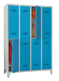 PAVOY Doppelstöckiger Garderobenschrank Basis mit 4x2 Abteilen, Abteilbreite 400 mm