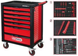 KS Tools Werkzeugwagen RACINGline, 7 Schublade(n), rot/rot/schwarz